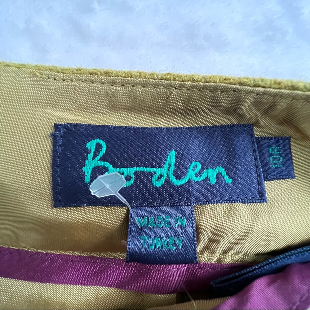 Boden Mustard Green Wool Pencil Skirt, Size 10 - Picture 5 of 10